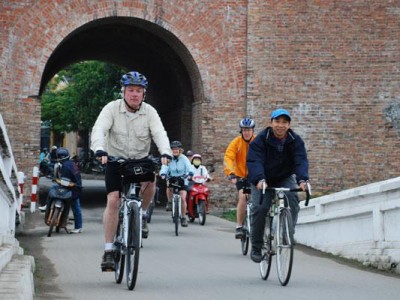 Cycling around Citadel - Hue 1999