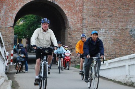 Cycling around Citadel - Hue 1999