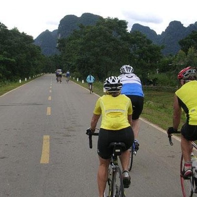 Cycling Ho Chi Minh trail 2007 - Limestone Karst near Phong Nha national park.