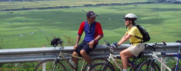 Scenery of ChauDoc and VinhTe border canal from Sam mountain - Mekong delta biking