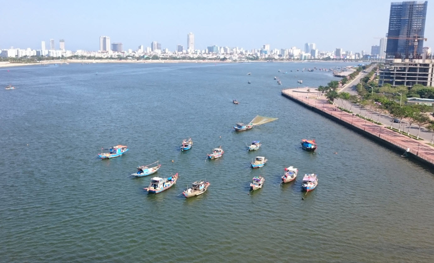 ThuanPhuoc bridge - view of DaNang city on the way to HoiAn