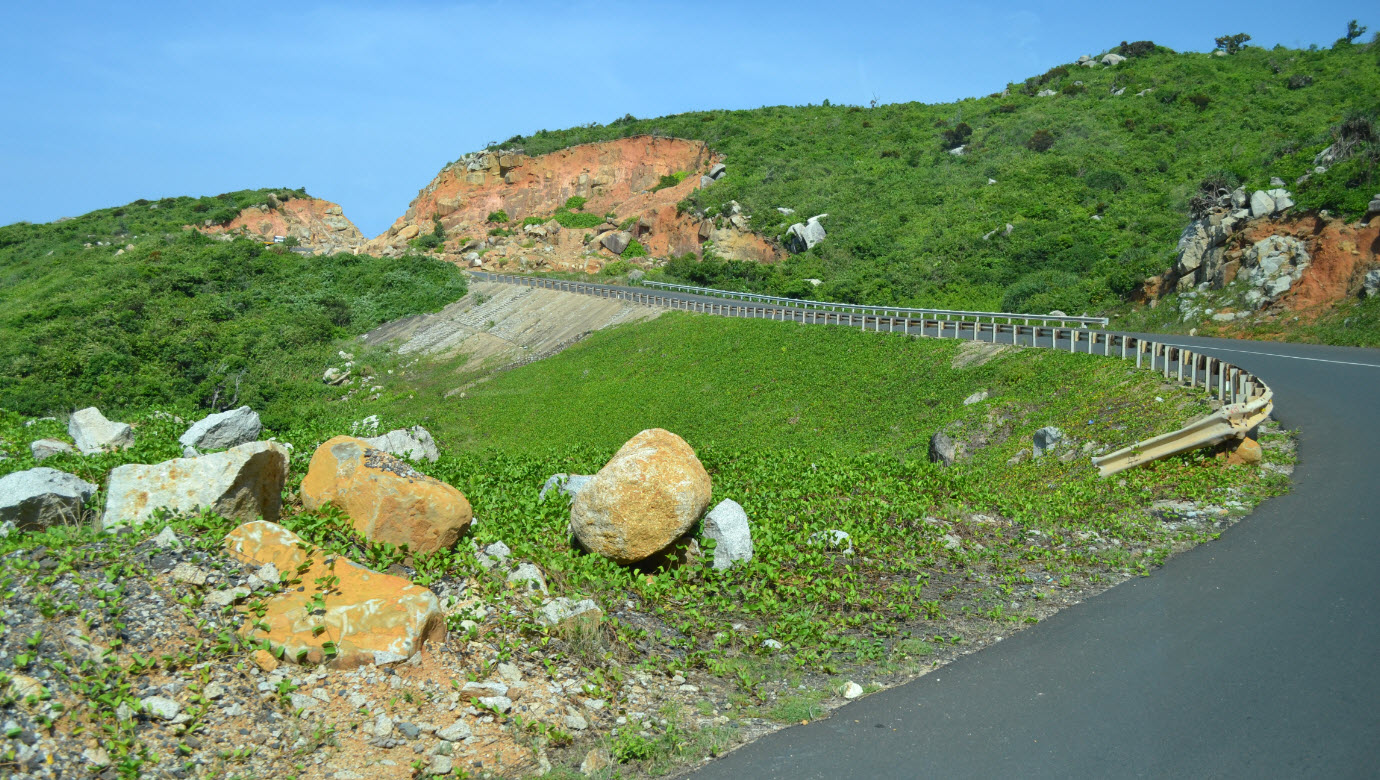 Cycling road from TuyHoa to VungRo bay